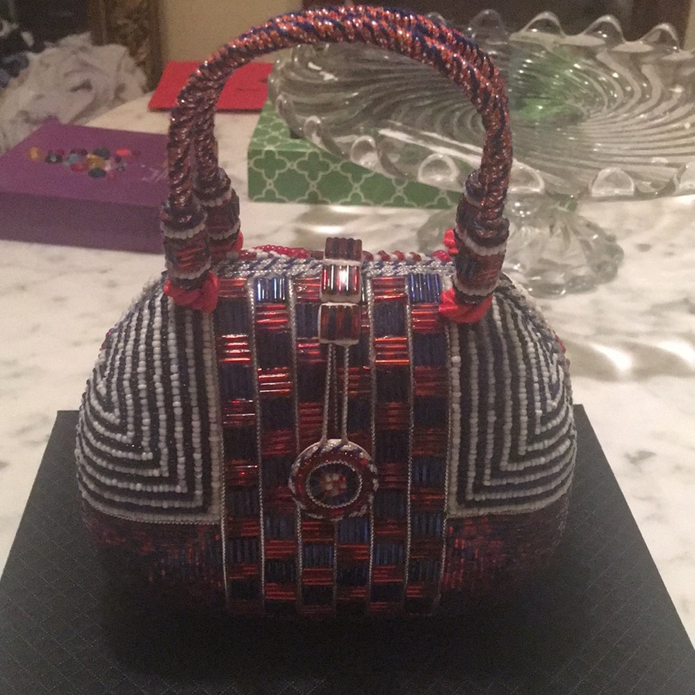 Mary Frances vintage red , white and blue bag